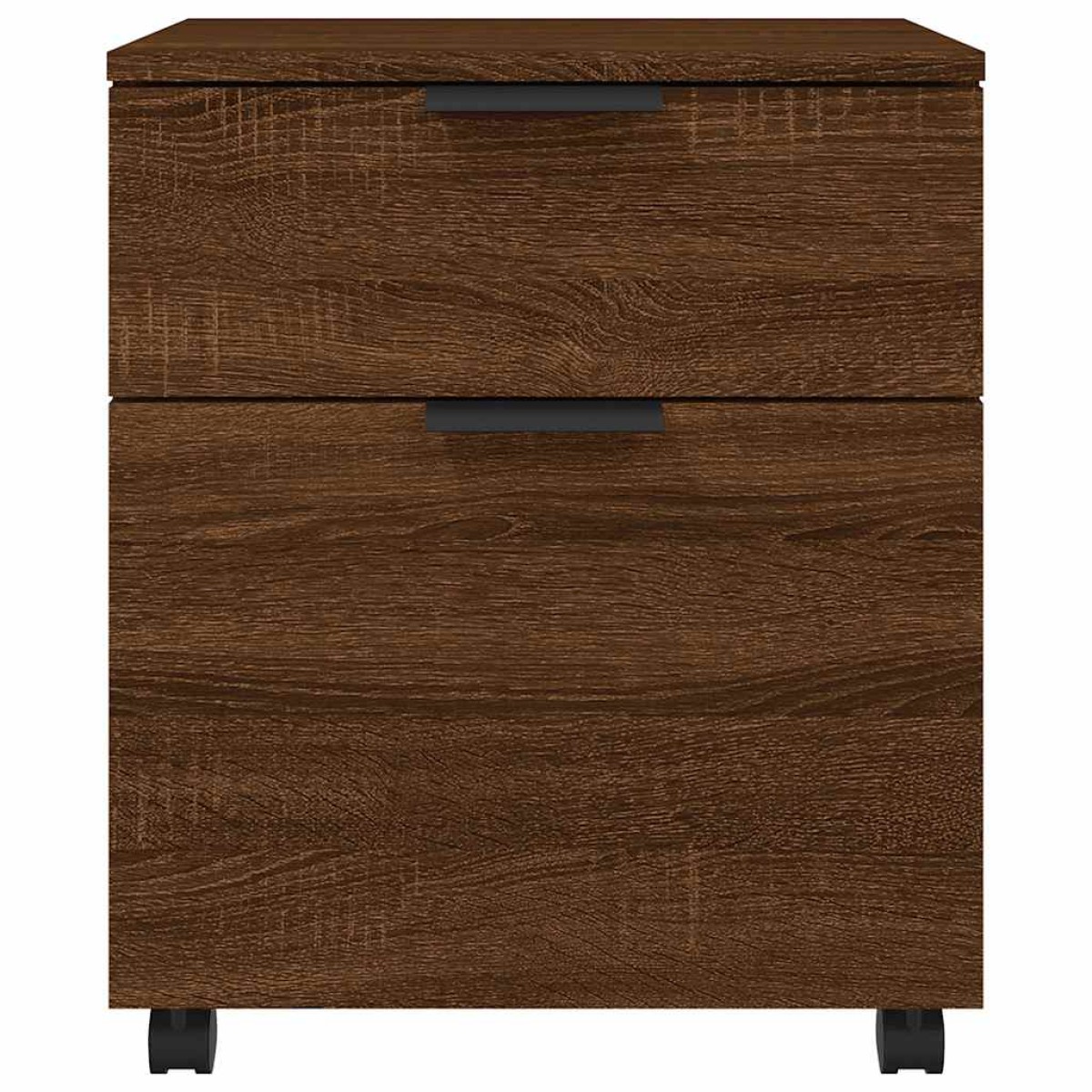 vidaXL Αρχειοθήκη Φορητή Καφέ Δρυς 45x38x54 εκ. Επεξ. Ξύλο με Ρόδες