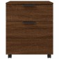 vidaXL Αρχειοθήκη Φορητή Καφέ Δρυς 45x38x54 εκ. Επεξ. Ξύλο με Ρόδες