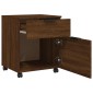 vidaXL Αρχειοθήκη Φορητή Καφέ Δρυς 45x38x54 εκ. Επεξ. Ξύλο με Ρόδες