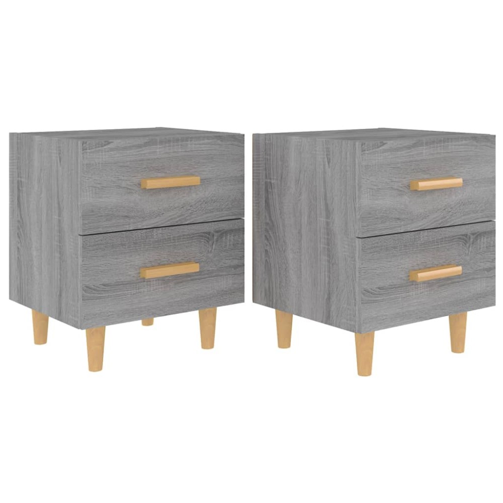 vidaXL Κομοδίνα 2 τεμ. Γκρι Sonoma 40 x 35 x 47,5 εκ.