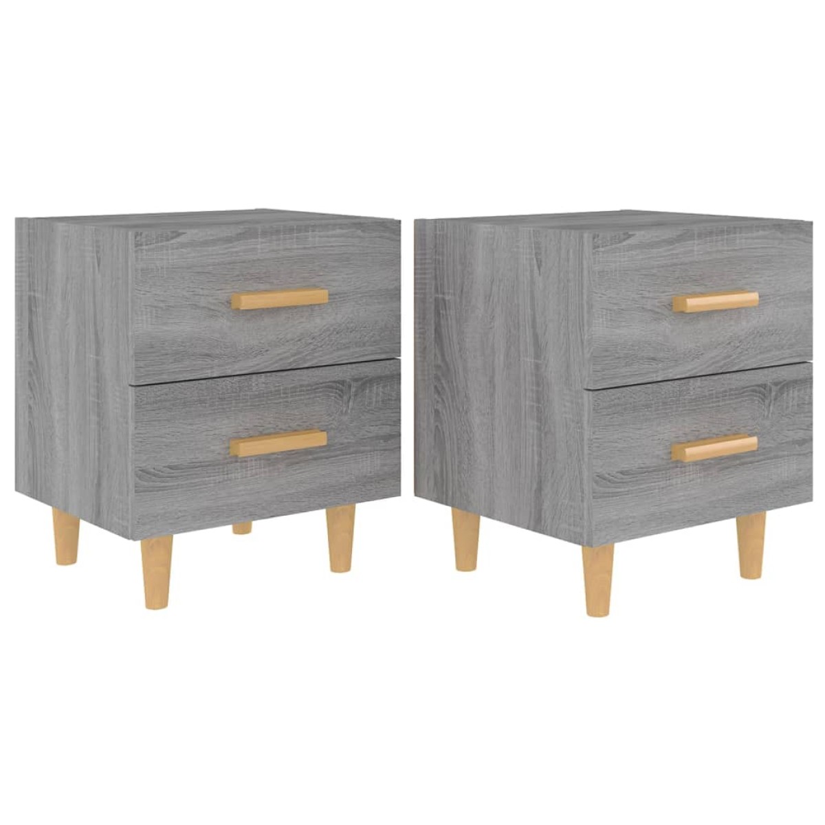 vidaXL Κομοδίνα 2 τεμ. Γκρι Sonoma 40 x 35 x 47,5 εκ.