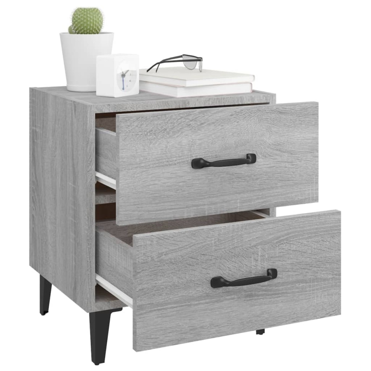 vidaXL Κομοδίνα 2 τεμ. Γκρι Sonoma 40 x 35 x 47,5 εκ.