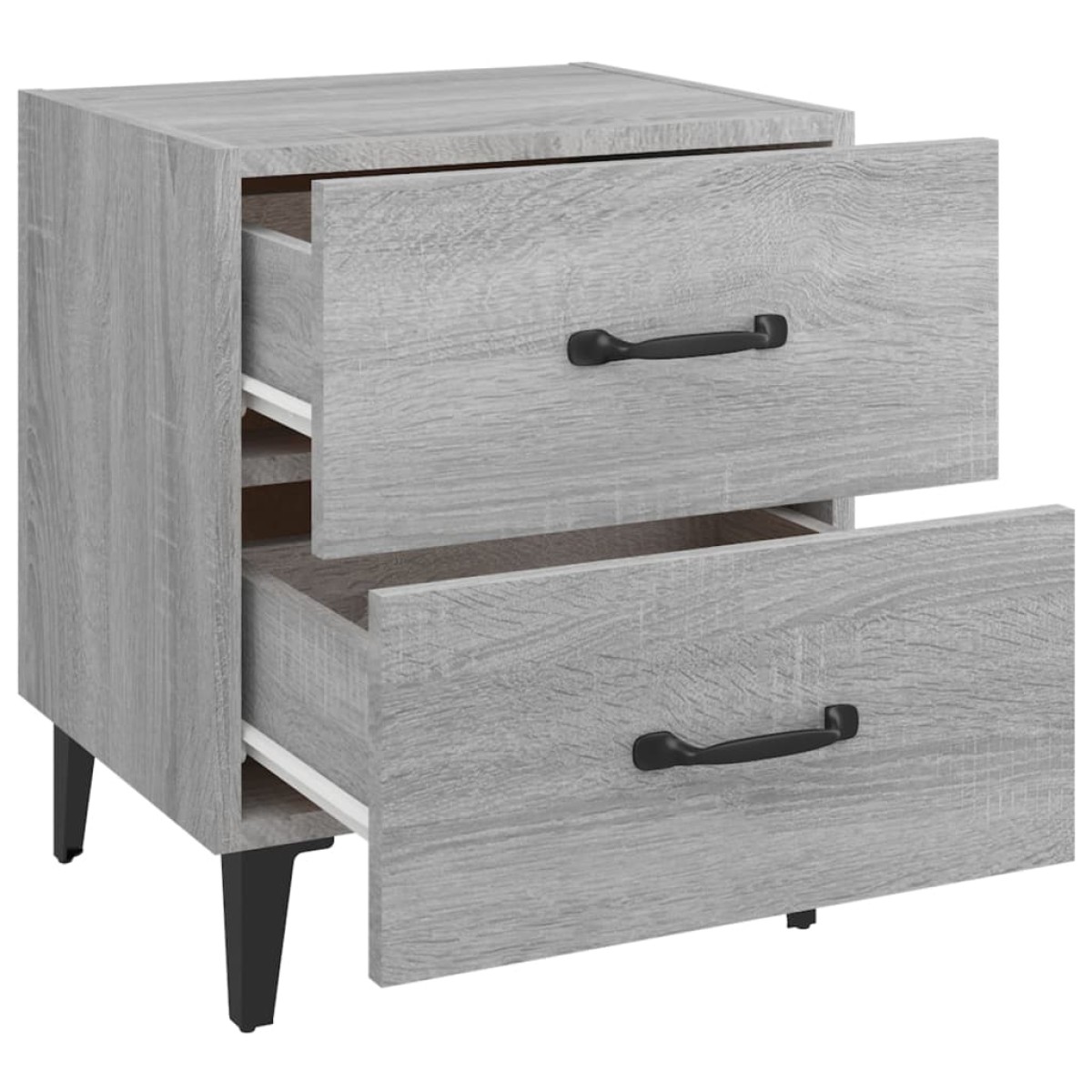 vidaXL Κομοδίνα 2 τεμ. Γκρι Sonoma 40 x 35 x 47,5 εκ.