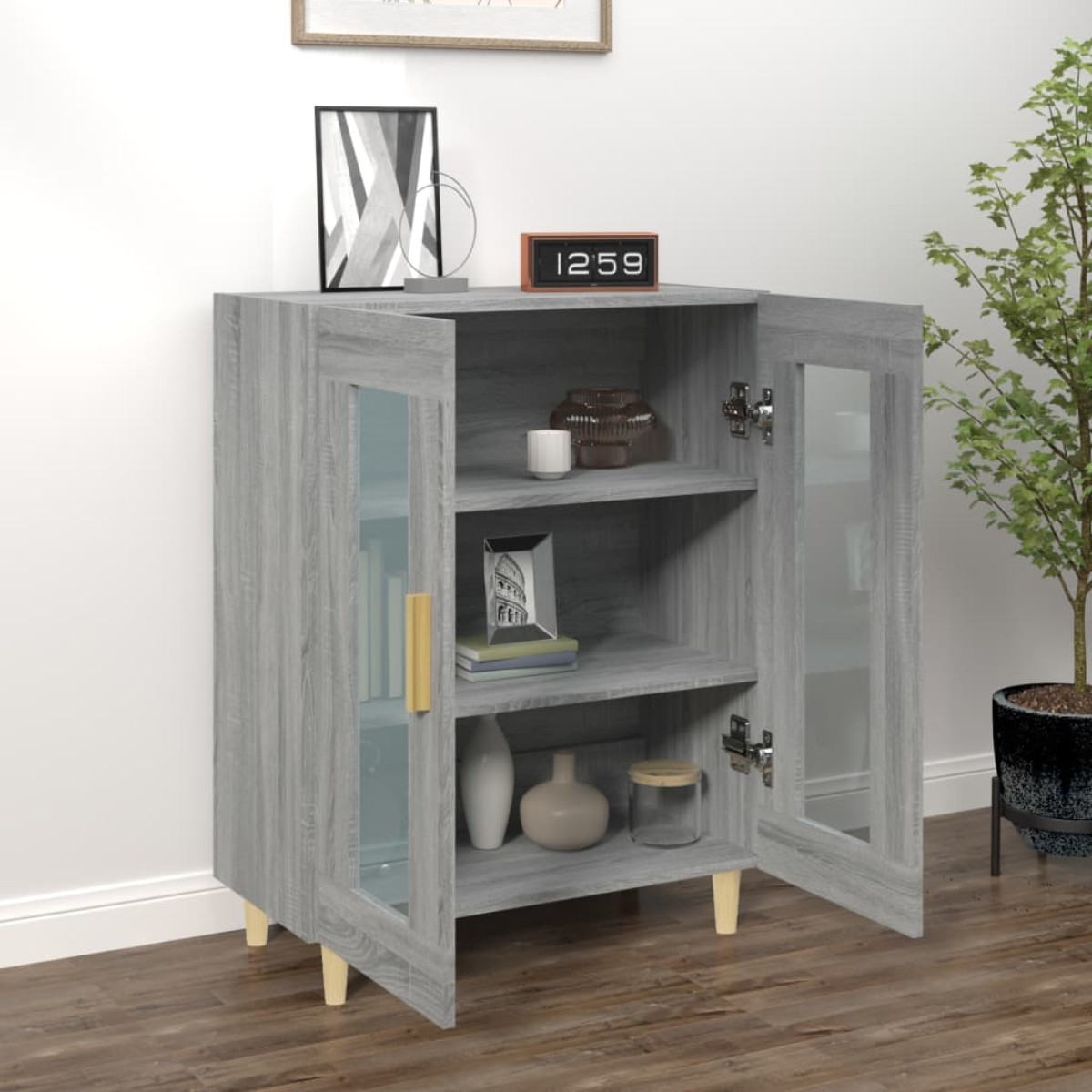vidaXL Ντουλάπι Γκρι Sonoma 69,5 x 34 x 90 εκ. από Επεξεργασμένο Ξύλο