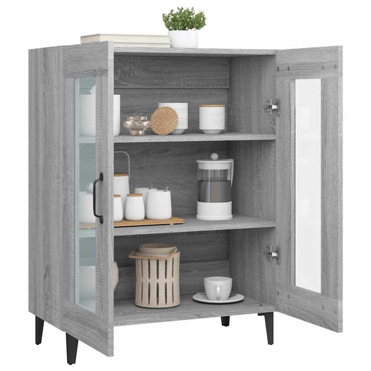 vidaXL Ντουλάπι Γκρι Sonoma 69,5 x 34 x 90 εκ. από Επεξεργασμένο Ξύλο