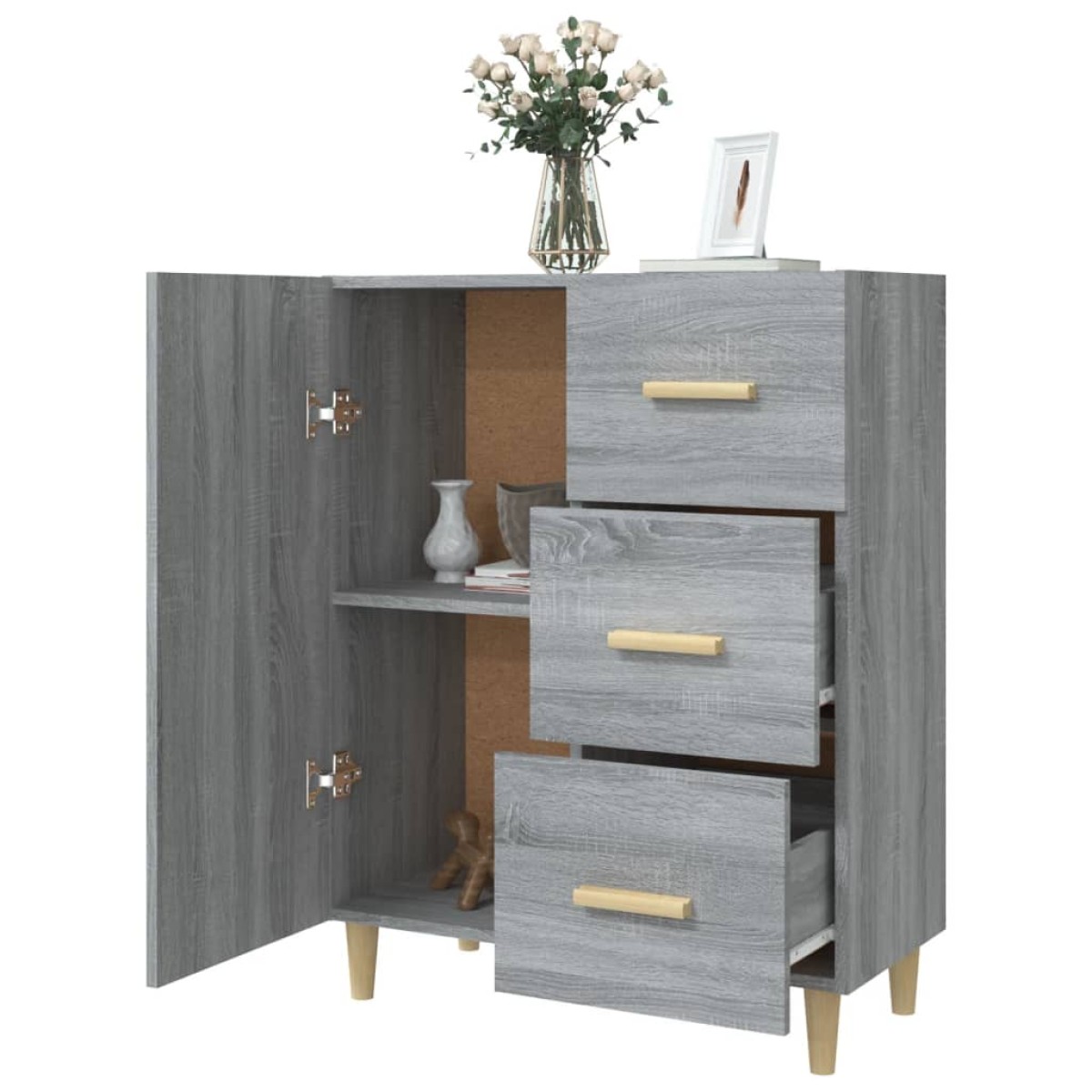 vidaXL Ντουλάπι Γκρι Sonoma 69,5 x 34 x 90 εκ. από Επεξεργασμένο Ξύλο