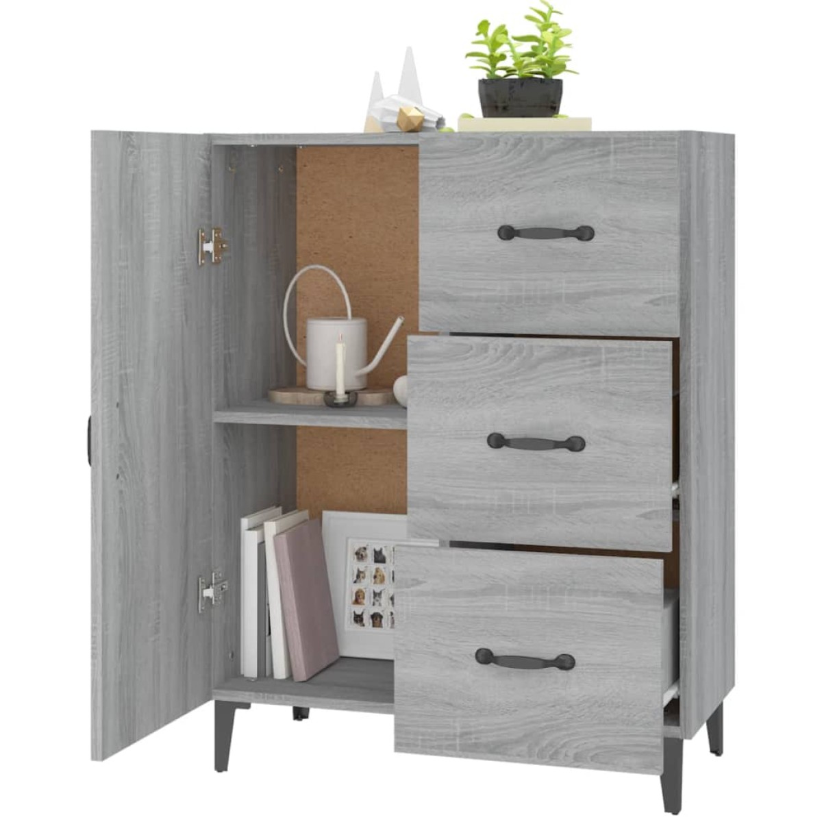 vidaXL Ντουλάπι Γκρι Sonoma 69,5 x 34 x 90 εκ. από Επεξεργασμένο Ξύλο