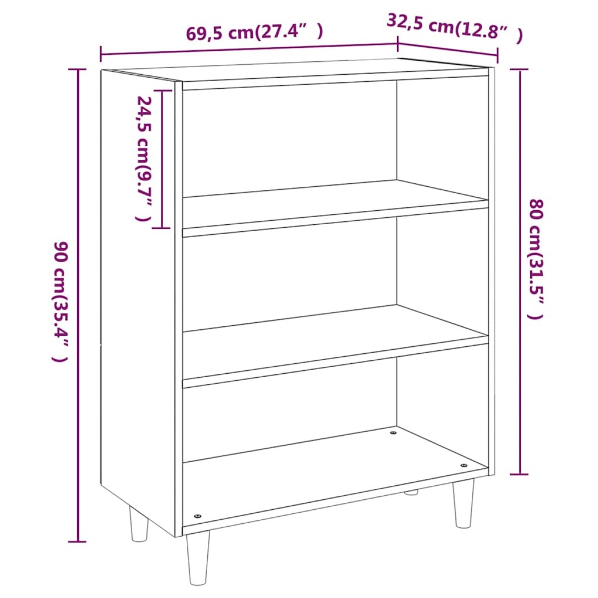vidaXL Ντουλάπι Καπνιστή Δρυς 69,5x32,5x90 εκ. Επεξεργασμένο Ξύλο
