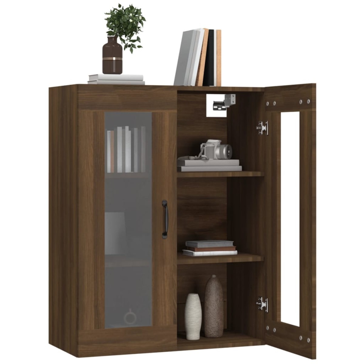 vidaXL Κρεμαστό Ντουλάπι Τοίχου Καφέ Δρυς 69,5x34x90 εκ Επεξ. Ξύλο