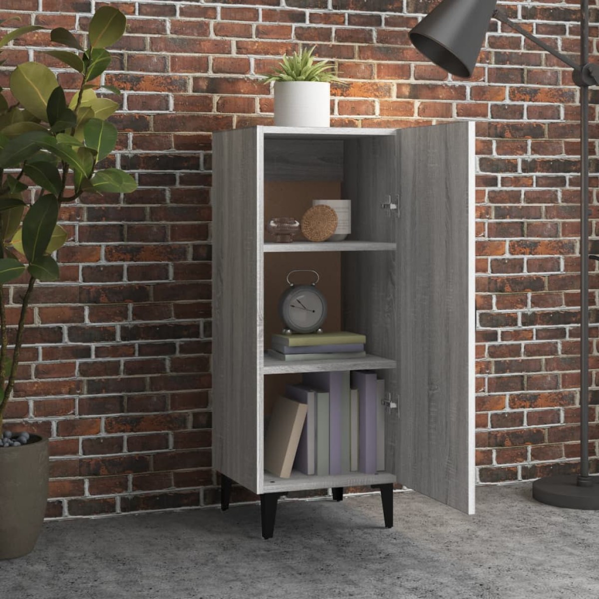 vidaXL Ντουλάπι Γκρι Sonoma 34,5x34x90 εκ. από Επεξεργασμένο Ξύλο