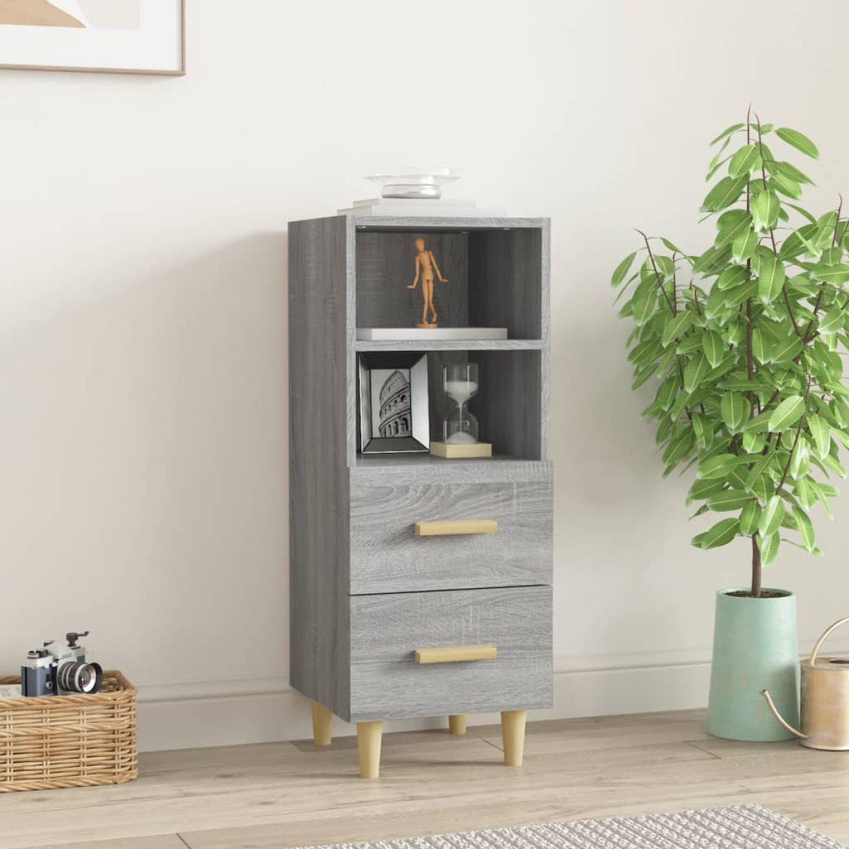 vidaXL Ντουλάπι Γκρι Sonoma 34,5x34x90 εκ. από Επεξεργασμένο Ξύλο