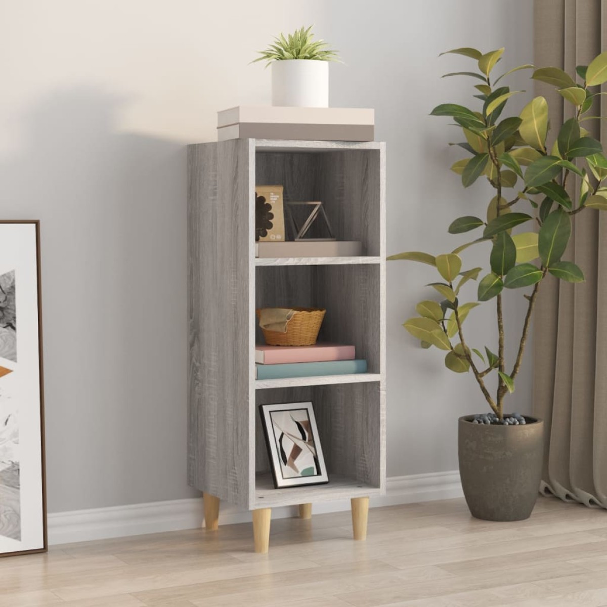 vidaXL Ντουλάπι Γκρι sonoma 34,5x32,5x90εκ. από Επεξεργασμένο Ξύλο
