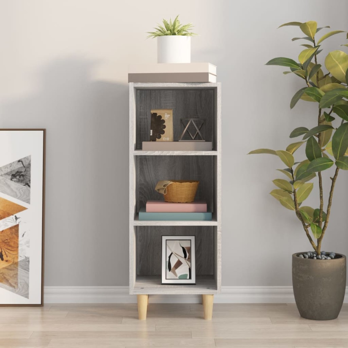 vidaXL Ντουλάπι Γκρι sonoma 34,5x32,5x90εκ. από Επεξεργασμένο Ξύλο
