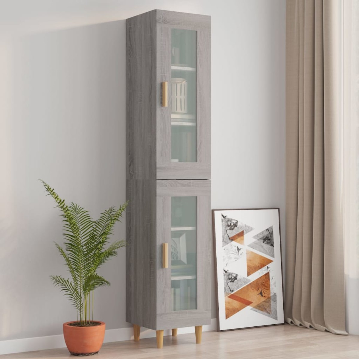 vidaXL Ντουλάπι Τοίχου Κρεμαστό Γκρι sonoma 34,5x34x90 εκ.