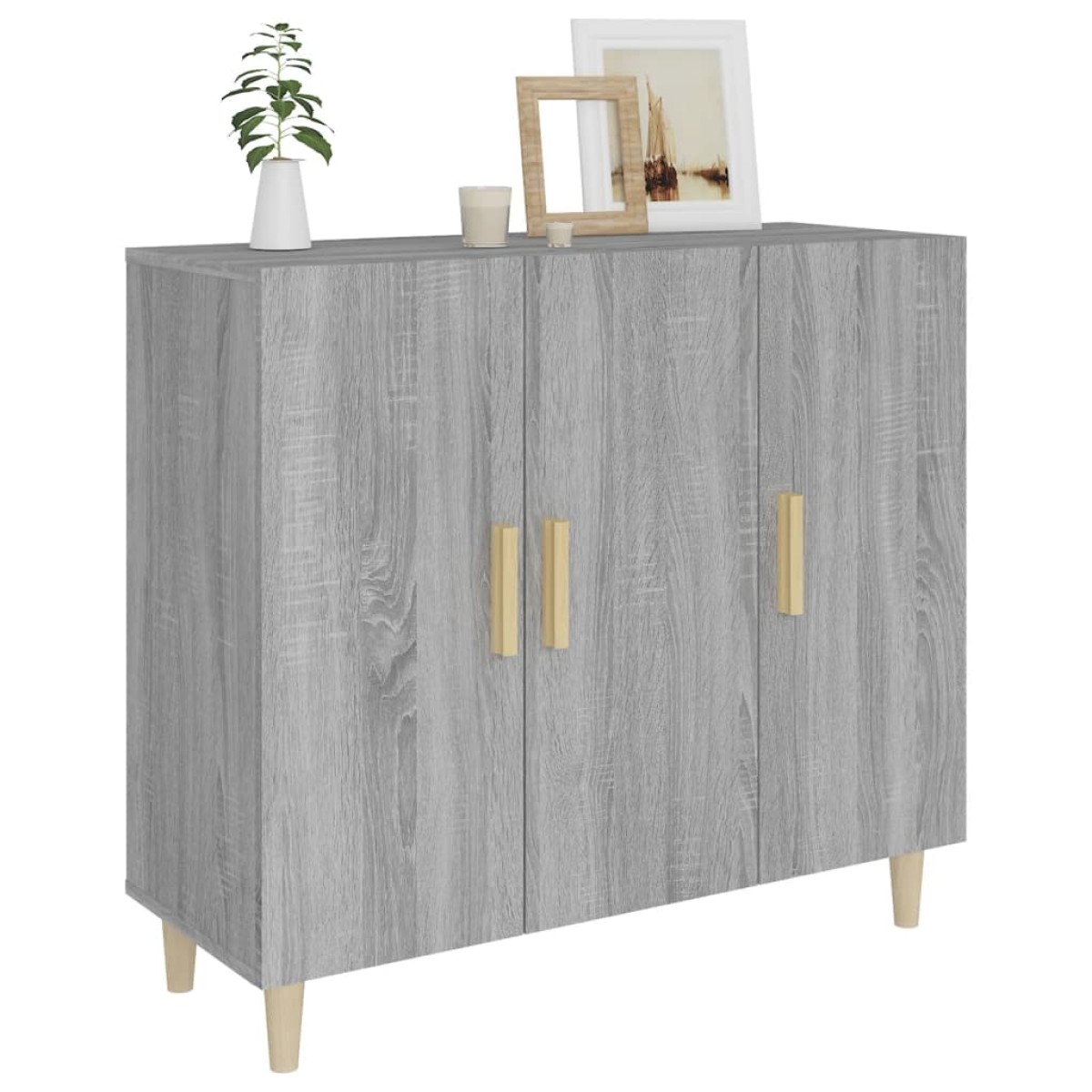 vidaXL Ντουλάπι Γκρι Sonoma 90 x 34 x 80 εκ. από Επεξεργασμένο Ξύλο