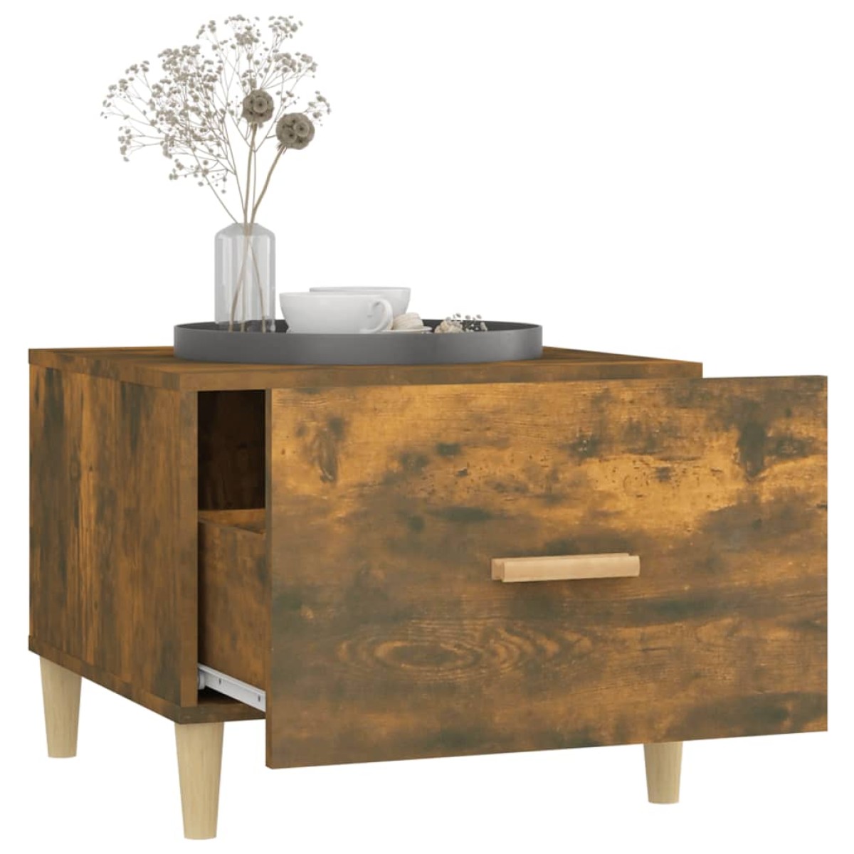 vidaXL Τραπεζάκια Σαλονιού 2 τεμ Καπνιστή Oak 50x50x40 εκ Επεξ. Ξύλο