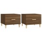 vidaXL Τραπεζάκια Σαλονιού 2 τεμ Brown Oak 50x50x40 εκ Επεξ. Ξύλο
