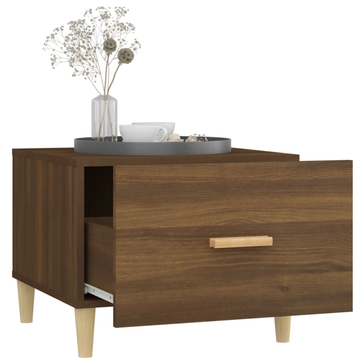 vidaXL Τραπεζάκια Σαλονιού 2 τεμ Brown Oak 50x50x40 εκ Επεξ. Ξύλο