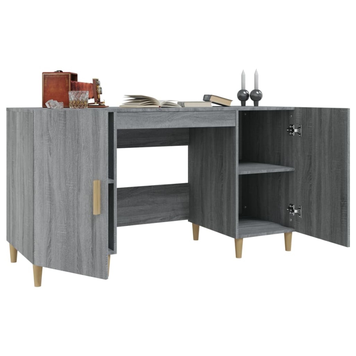 vidaXL Γραφείο Γκρι Sonoma 140x50x75 εκ. από Επεξεργασμένο Ξύλο