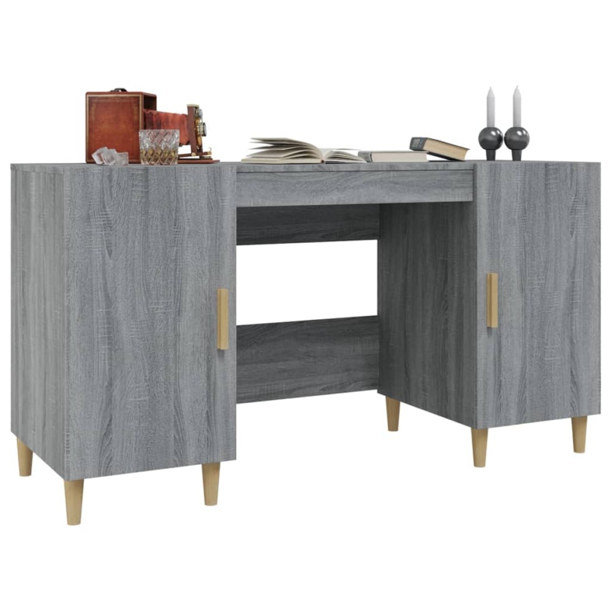 vidaXL Γραφείο Γκρι Sonoma 140x50x75 εκ. από Επεξεργασμένο Ξύλο