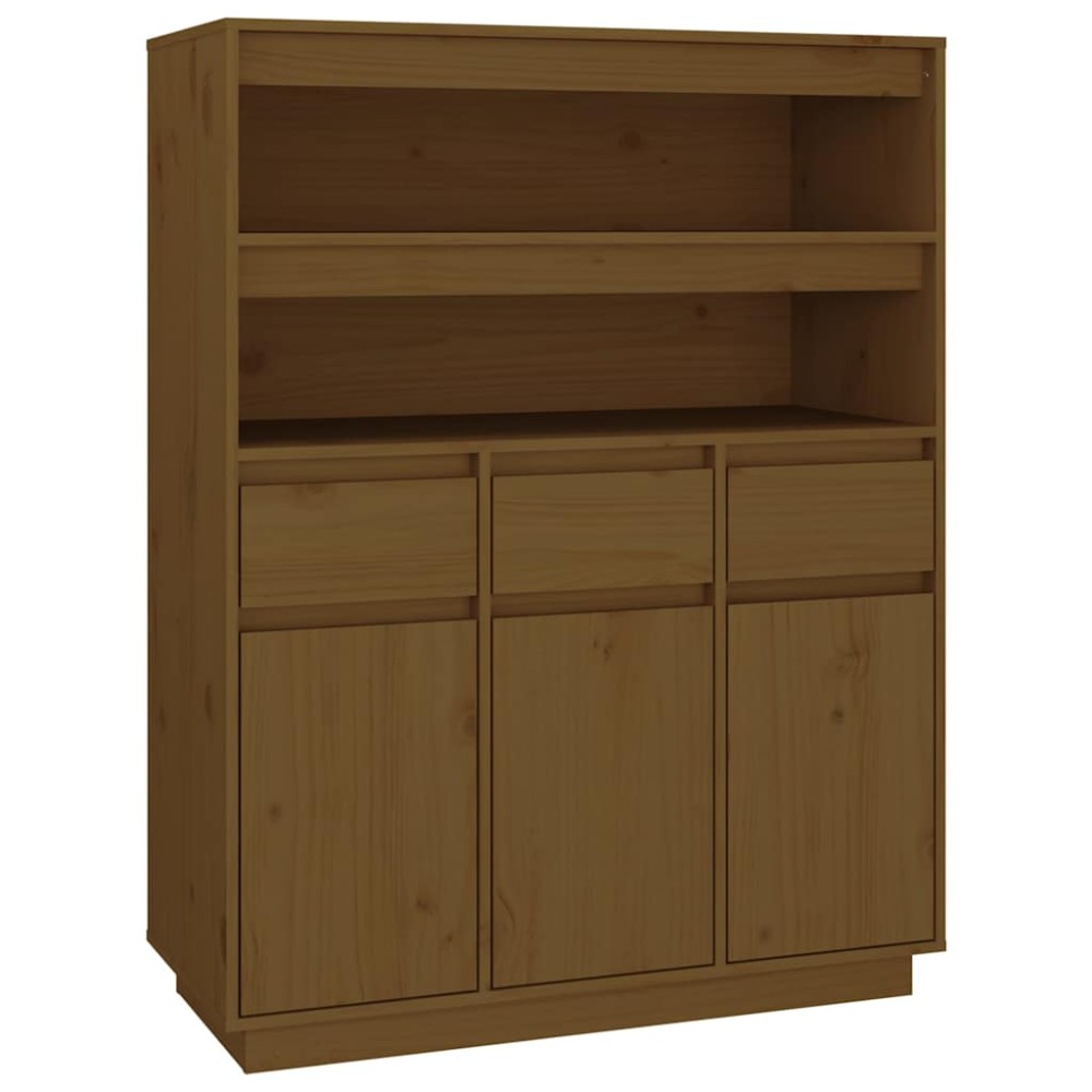 vidaXL Ντουλάπι Ψηλό Καφέ Μέλι 89x40x116,5 εκ. από Μασίφ Ξύλο Πεύκου