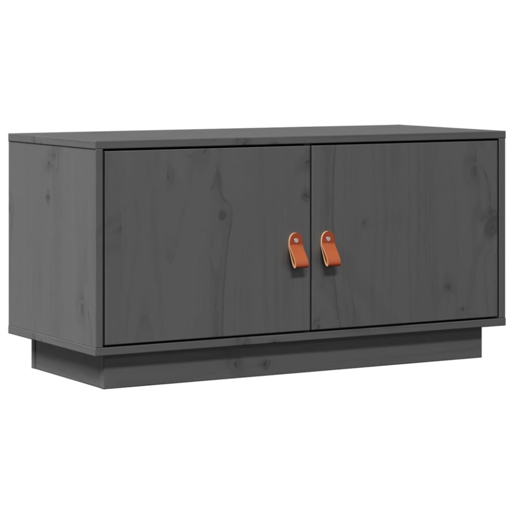 vidaXL Έπιπλο Τηλεόρασης Γκρι 80 x 34 x 40 εκ. από Μασίφ Ξύλο Πεύκου