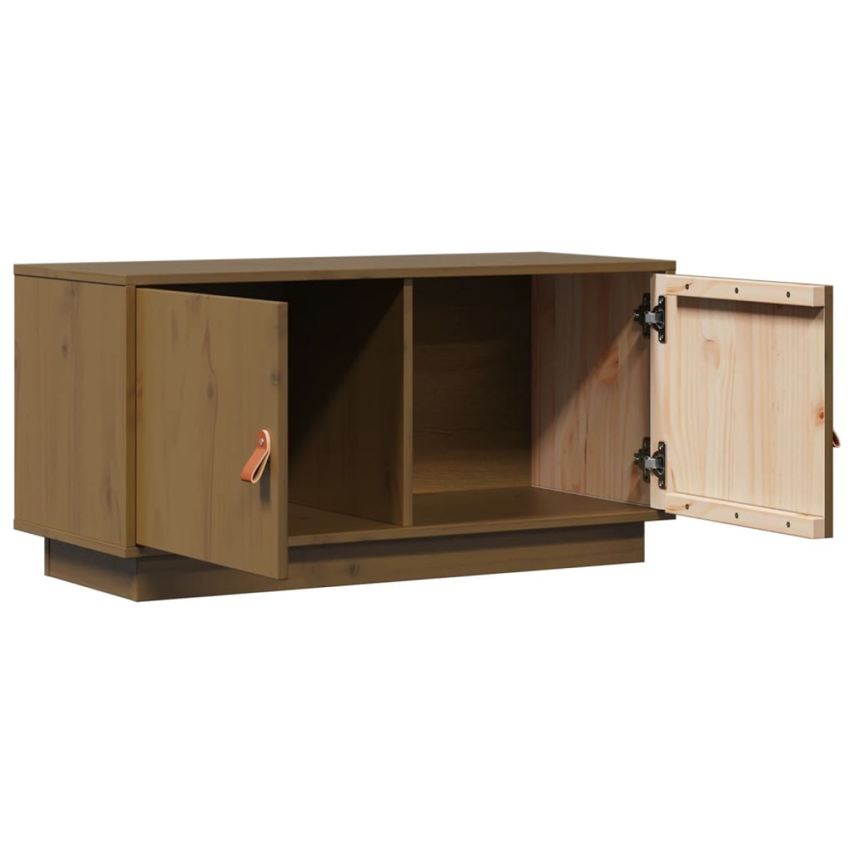 vidaXL Έπιπλο Τηλεόρασης Καφέ Μελί 80x34x40 εκ. από Μασίφ Ξύλο Πεύκου