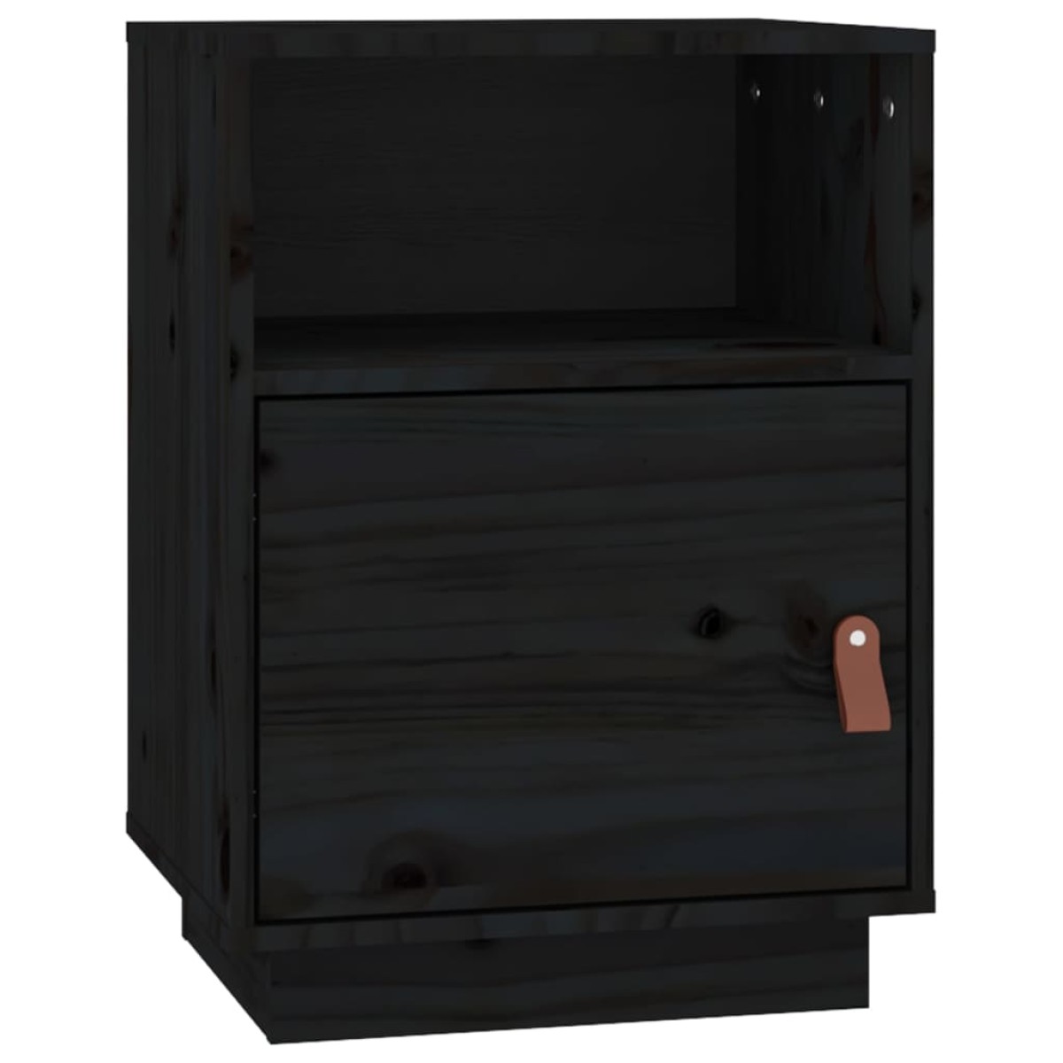 vidaXL Κομοδίνα 2 τεμ. Μαύρα40x34x55 εκ. από Μασίφ Ξύλο Πεύκου