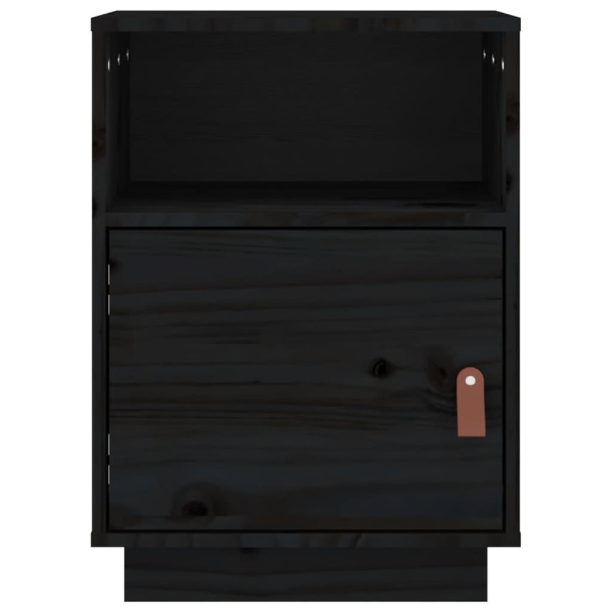 vidaXL Κομοδίνα 2 τεμ. Μαύρα40x34x55 εκ. από Μασίφ Ξύλο Πεύκου