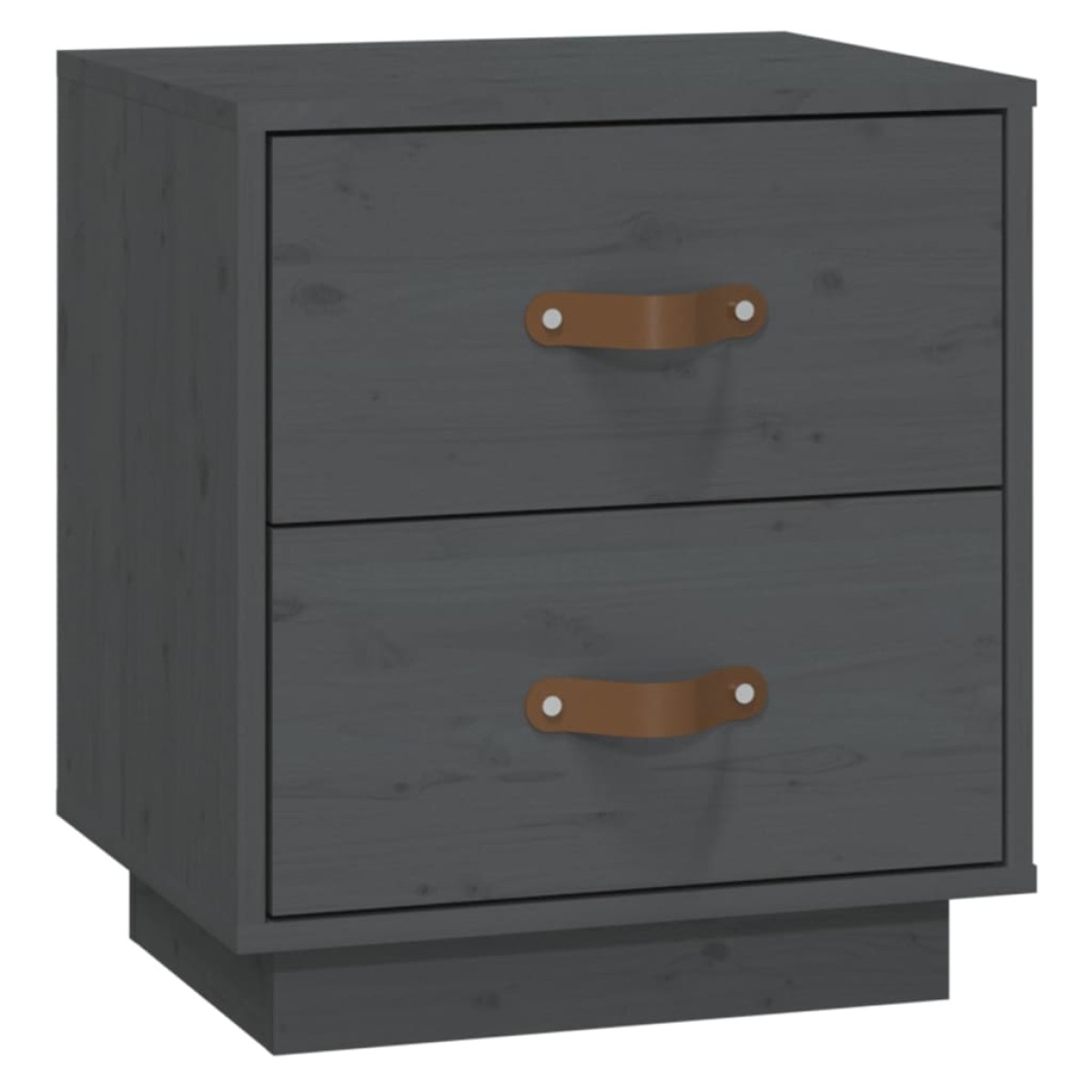 vidaXL Κομοδίνο Γκρι 40 x 34 x 45 εκ. από Μασίφ Ξύλο Πεύκου