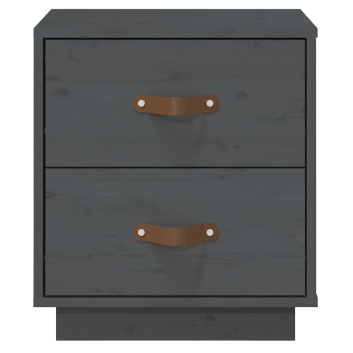 vidaXL Κομοδίνο Γκρι 40 x 34 x 45 εκ. από Μασίφ Ξύλο Πεύκου