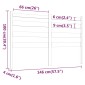 vidaXL Κεφαλάρι Κρεβατιού Γκρι 146 x 4 x 100 εκ. από Μασίφ Ξύλο Πεύκου