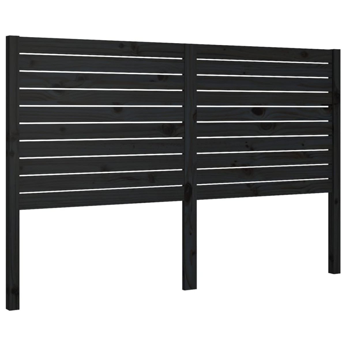 vidaXL Κεφαλάρι κρεβατιού Μαύρο 141x4x100 εκ. από Μασίφ Ξύλο Πεύκου