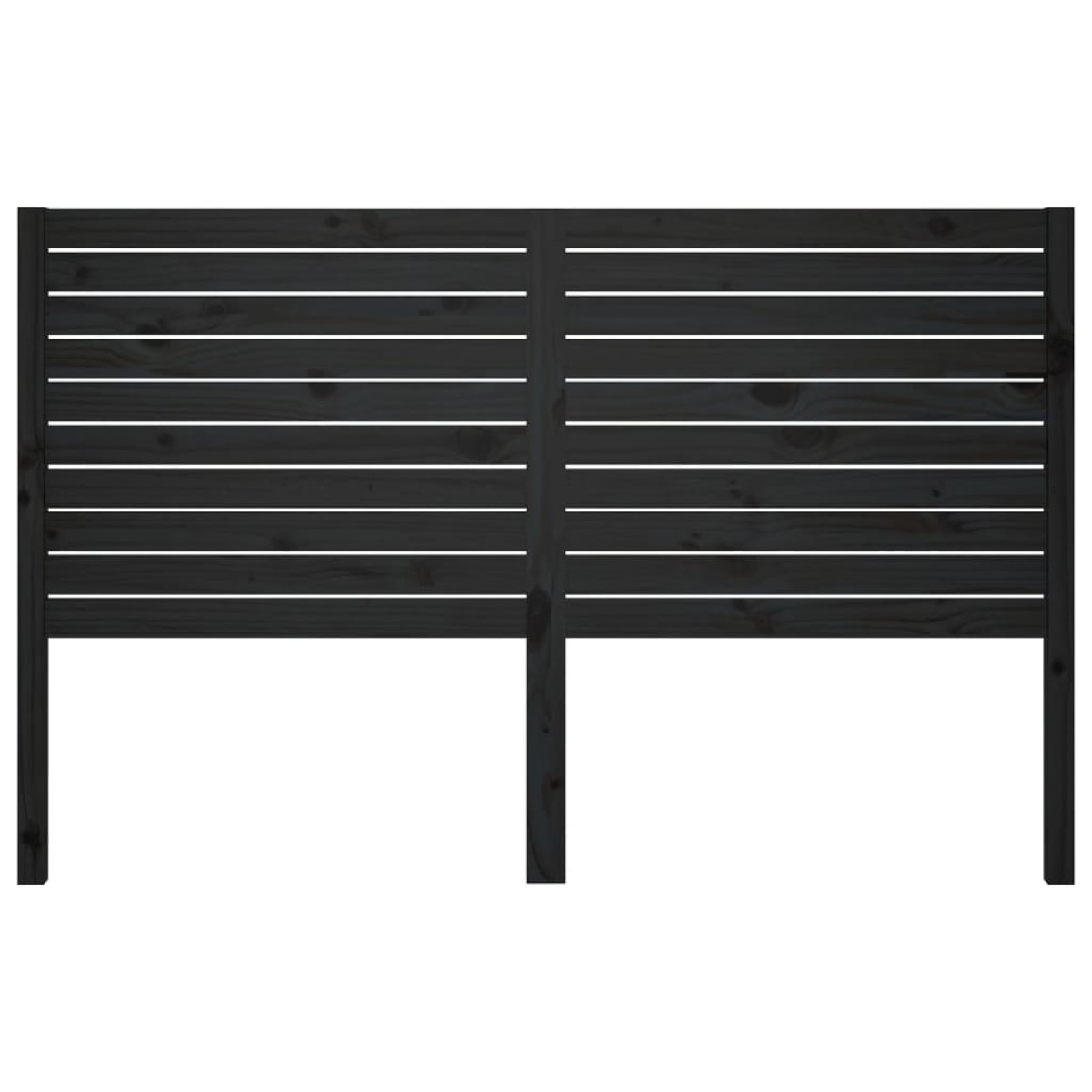 vidaXL Κεφαλάρι κρεβατιού Μαύρο 141x4x100 εκ. από Μασίφ Ξύλο Πεύκου