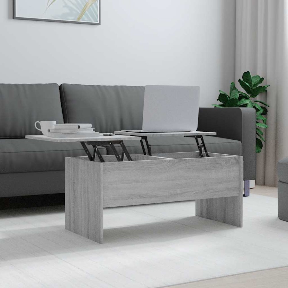 vidaXL Τραπεζάκι Σαλονιού ΓκριSonoma102x50,5x46,5εκ.Επεξεργασμένο Ξύλο