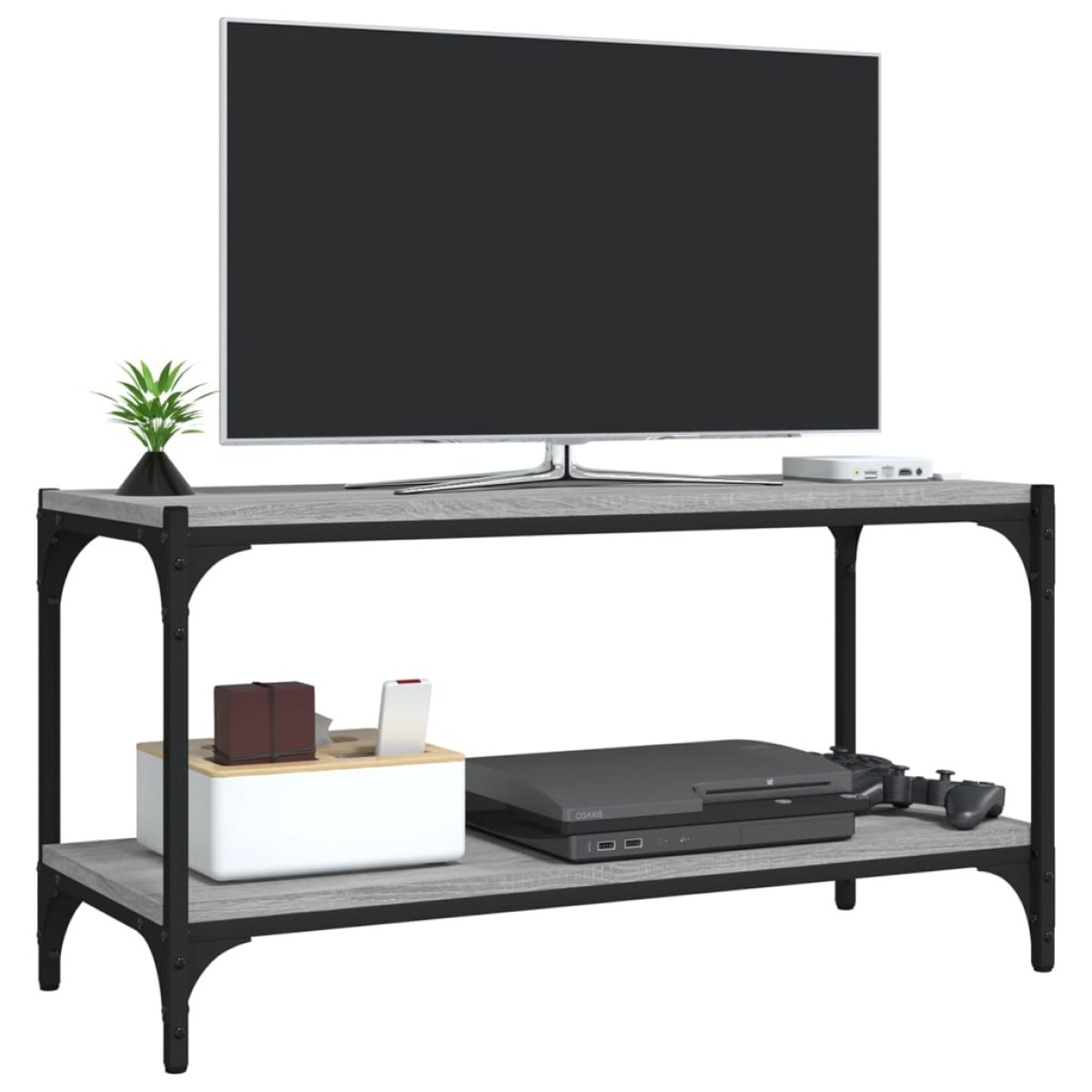 vidaXL Έπιπλο Τηλεόρασης Γκρι Sonoma 80x33x41 εκ. Επεξ. Ξύλο & Ατσάλι
