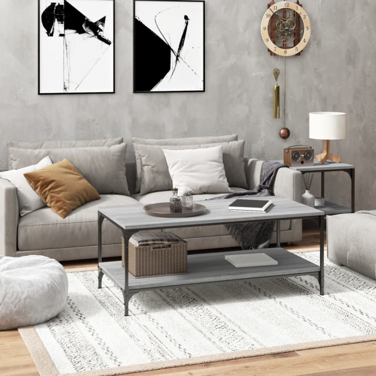 vidaXL Τραπεζάκι Σαλονιού Γκρι Sonoma 80x50x40 εκ.Επεξεργασμένο Ξύλο