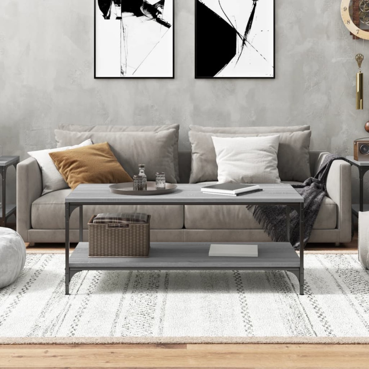 vidaXL Τραπεζάκι Σαλονιού Γκρι Sonoma 80x50x40 εκ.Επεξεργασμένο Ξύλο