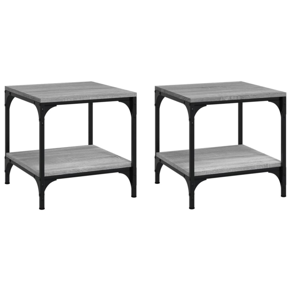 vidaXL Τραπεζάκια Σαλονιού 2 τεμ. Γκρι Sonoma 40x40x40 εκ. Επεξ. Ξύλο