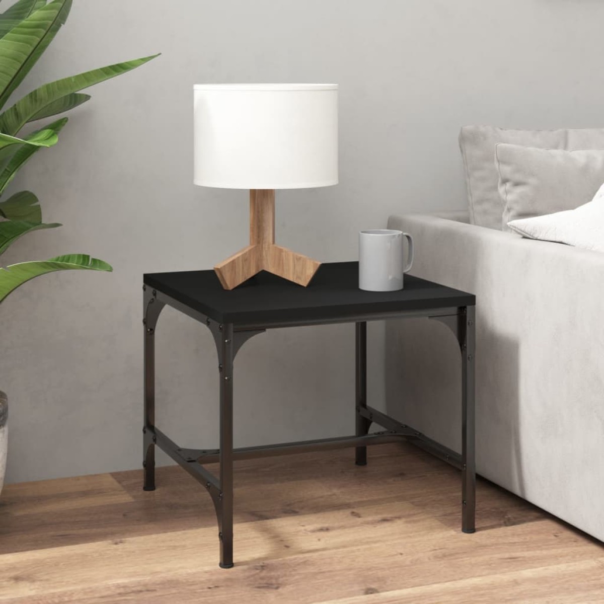 vidaXL Βοηθητικά Τραπέζια 2 τεμ. Μαύρα 40x40x35 εκ. Επεξεργασμένο Ξύλο