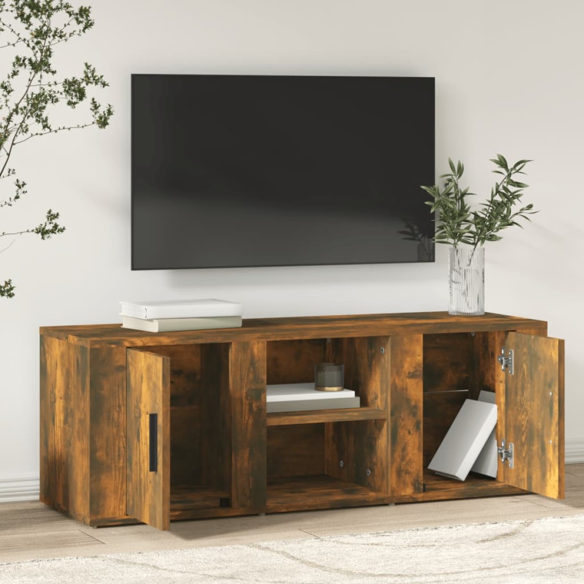vidaXL Έπιπλο Τηλεόρασης Καπνιστή Δρυς 100x31,5x35 εκ. Επεξ. Ξύλο