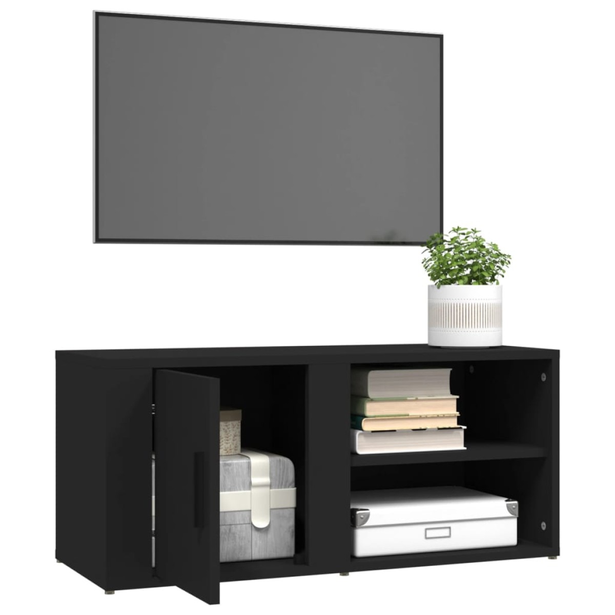 vidaXL Έπιπλα Τηλεόρασης 2 τεμ. Μαύρα 80x31,5x36εκ. Επεξεργασμένο Ξύλο