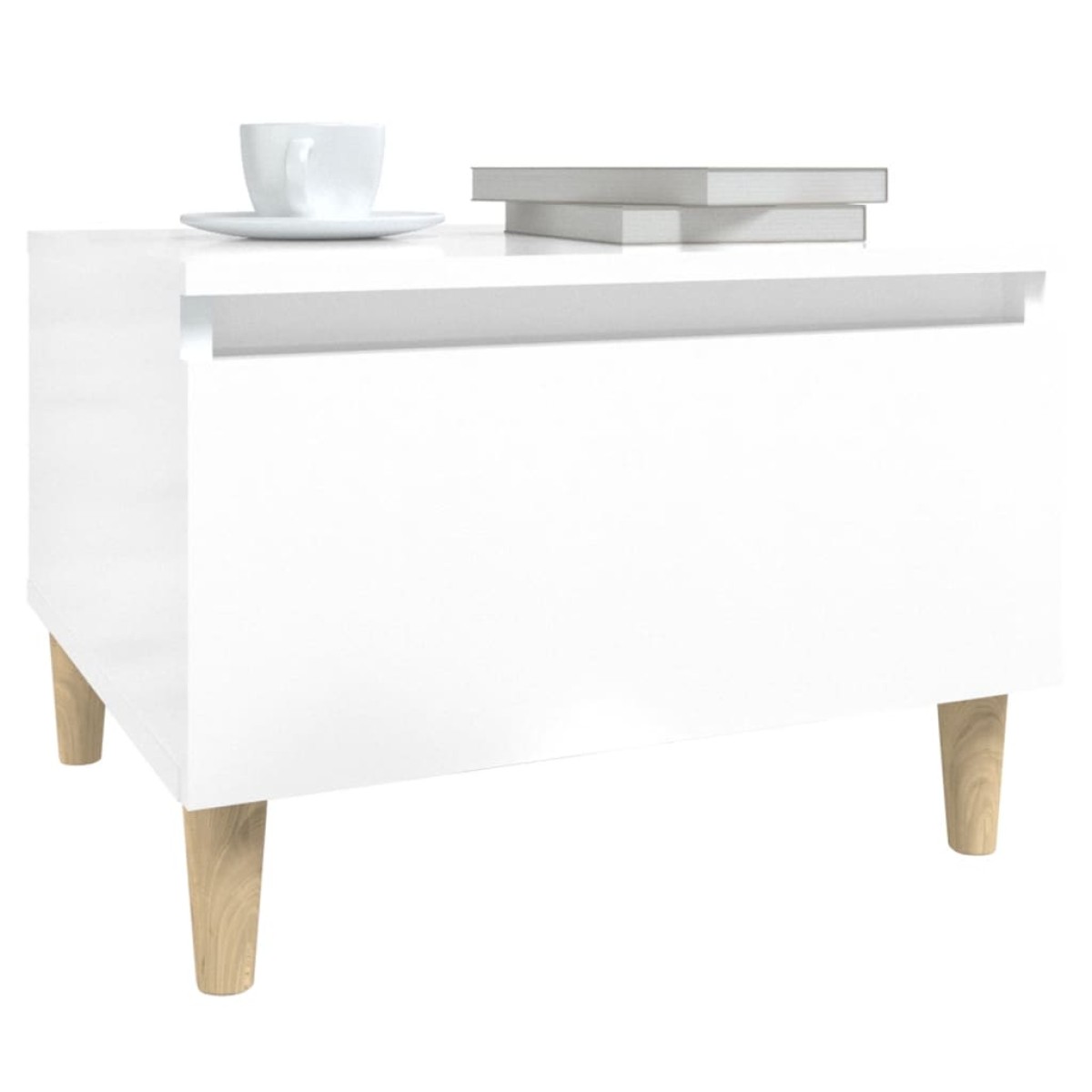 vidaXL Βοηθητικά Τραπέζια 2 τεμ. Γυαλ.Λευκό 50x46x35 εκ. Επεξ. Ξύλο