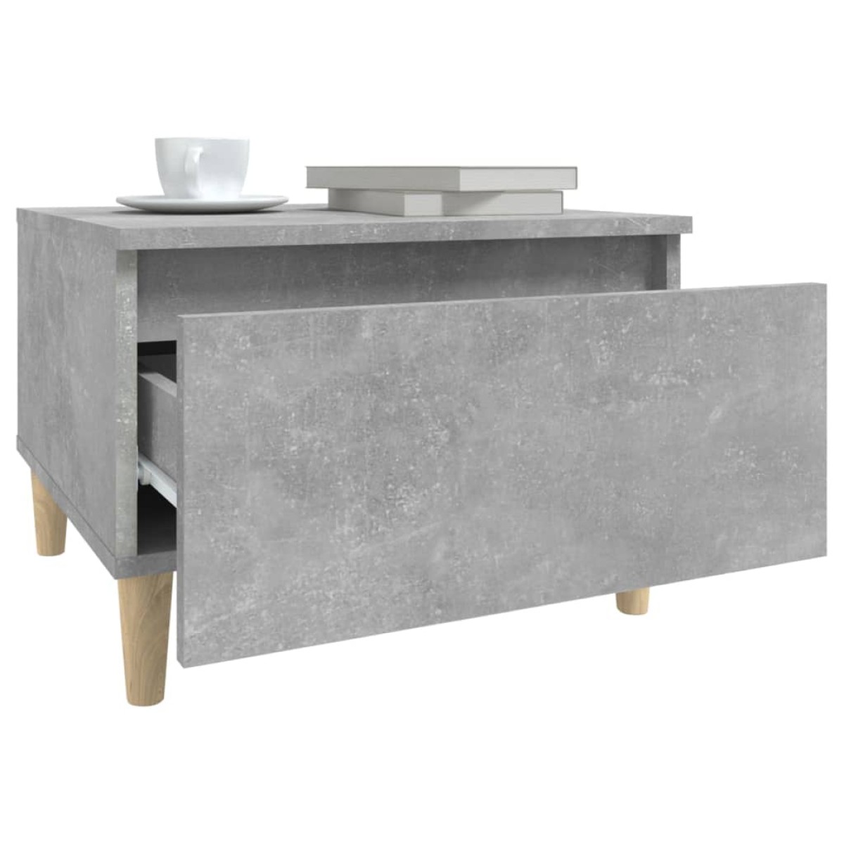 vidaXL Τραπέζια Βοηθητικά 2 τεμ. Γκρι Σκυροδ. 50x46x35 εκ. Επεξ. Ξύλο