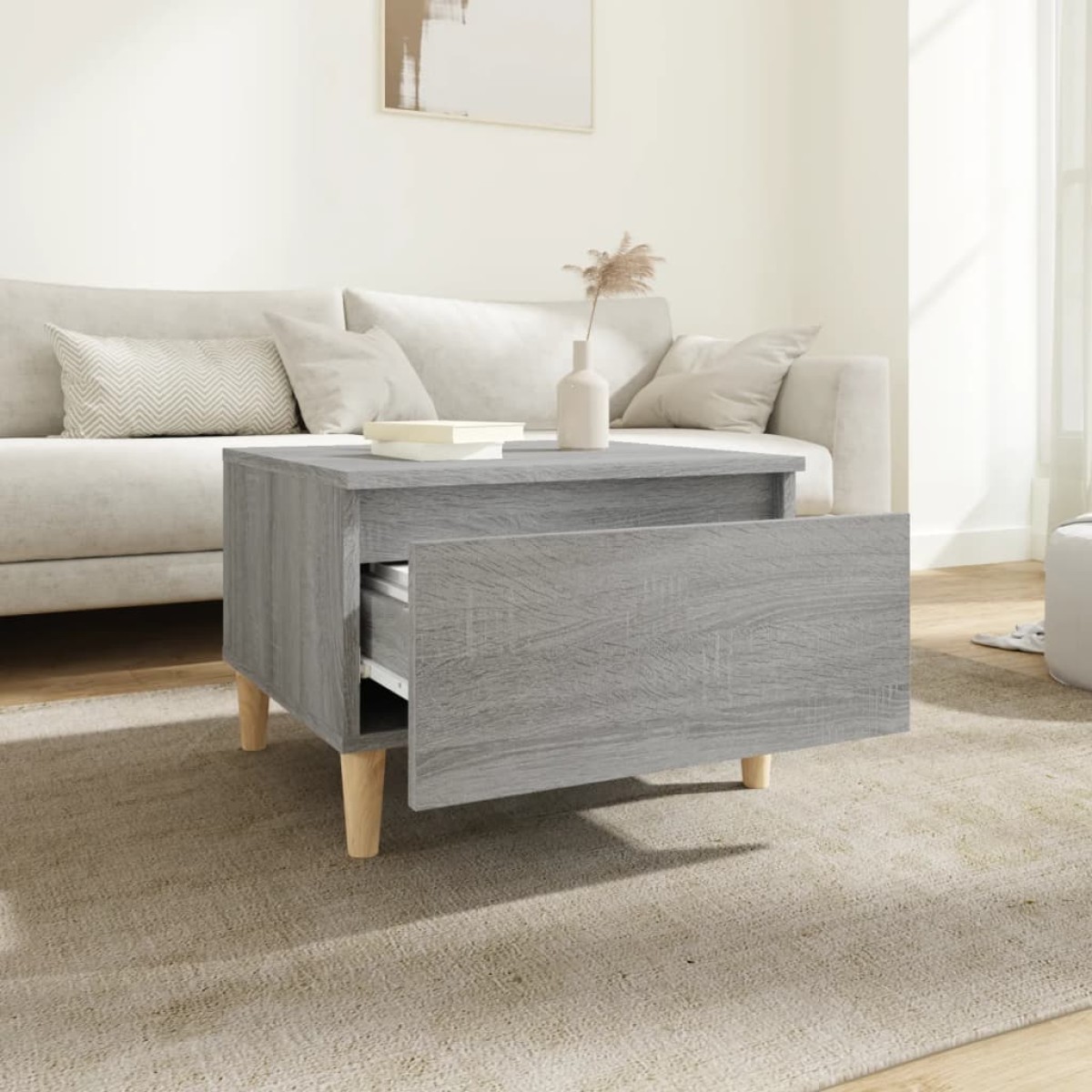 vidaXL Τραπέζι Βοηθητικό Γκρι Sonoma 50x46x35 εκ. Επεξεργασμένο Ξύλο