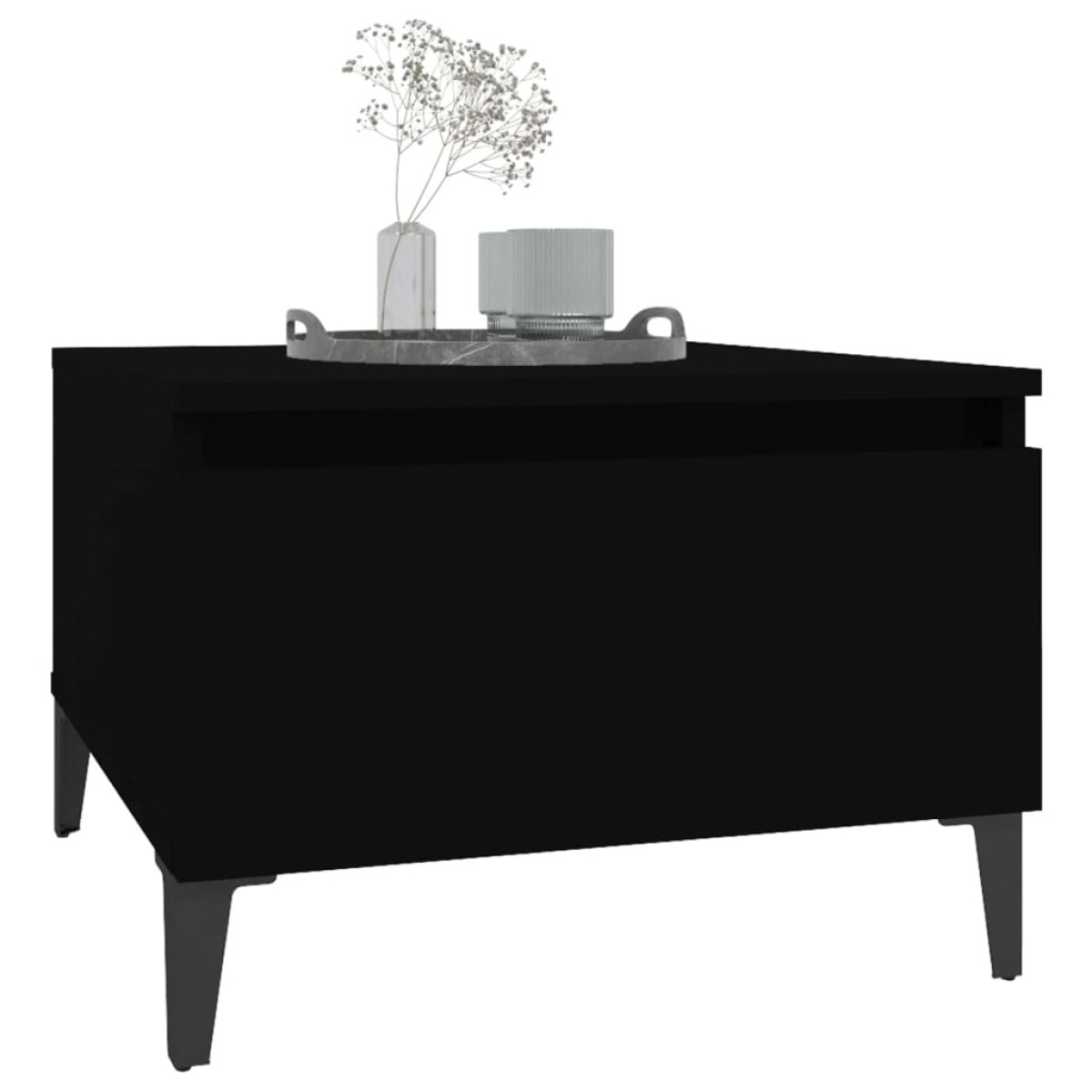 vidaXL Βοηθητικά Τραπέζια 2 τεμ. Μαύρα 50x46x35 εκ. Επεξεργασμένο Ξύλο