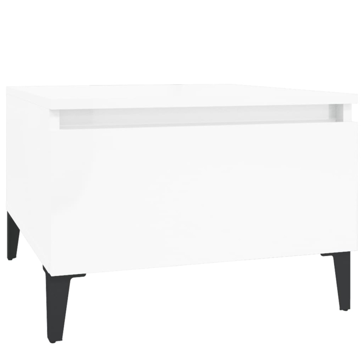 vidaXL Βοηθητικά Τραπέζια 2 τεμ. Γυαλ.Λευκό 50x46x35 εκ. Επεξ. Ξύλο