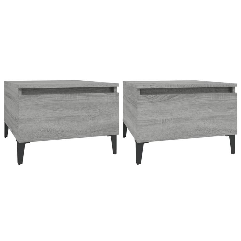 vidaXL Τραπεζάκια Σαλονιού 2 τεμ. Γκρι Sonoma 50x46x35 εκ. Επεξ. Ξύλο