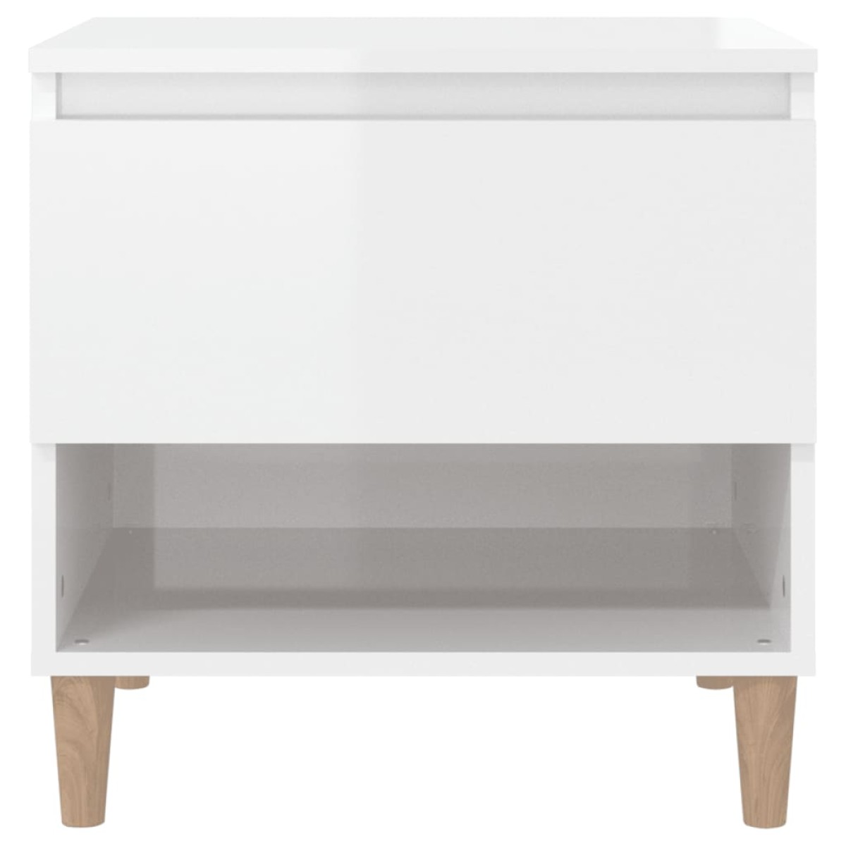 vidaXL Κομοδίνα 2 τεμ. Γυαλ.Λευκό 50x46x50 εκ. από Επεξεργασμένο Ξύλο