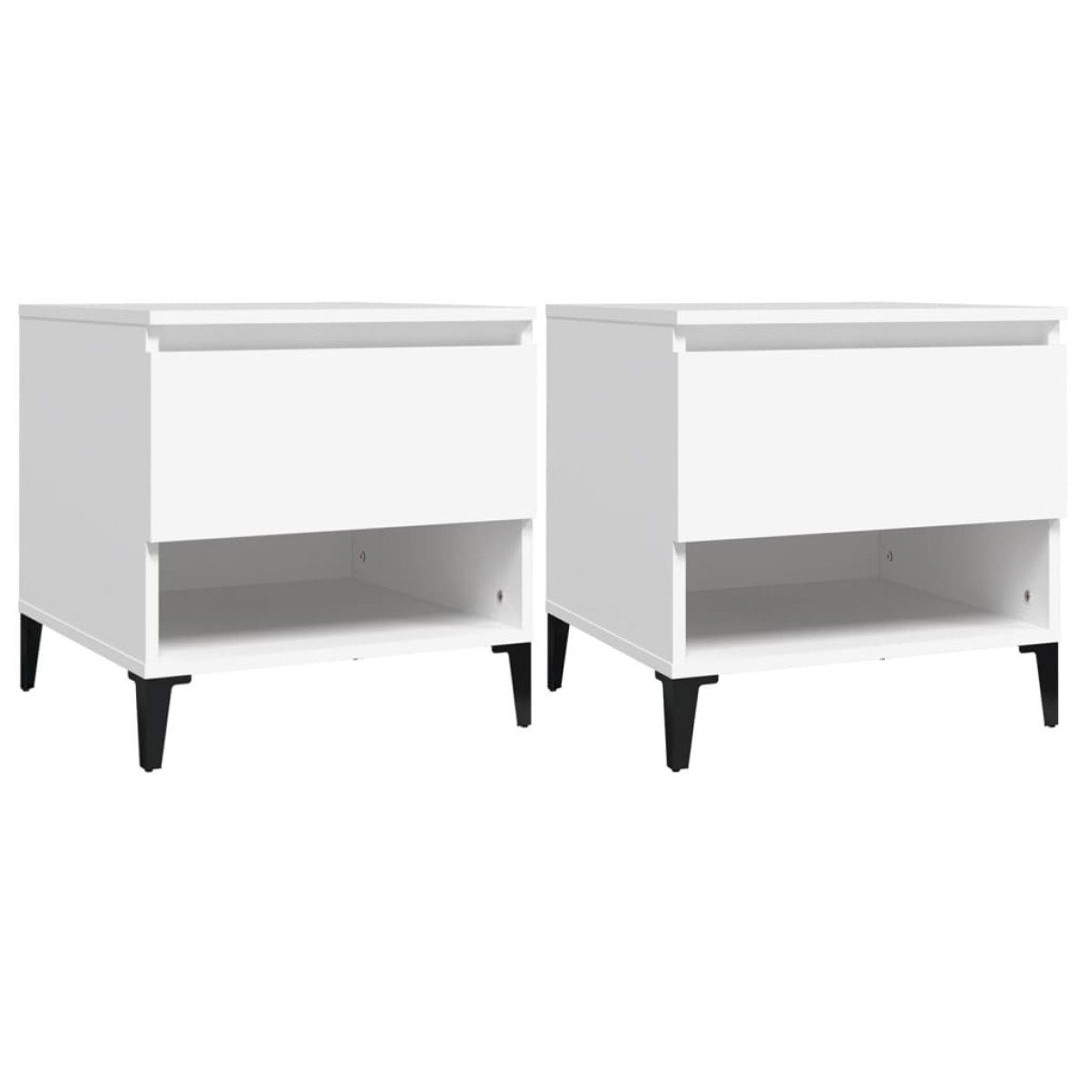 vidaXL Βοηθητικά Τραπέζια 2 τεμ. Λευκά 50x46x50 εκ. Επεξεργασμένο Ξύλο